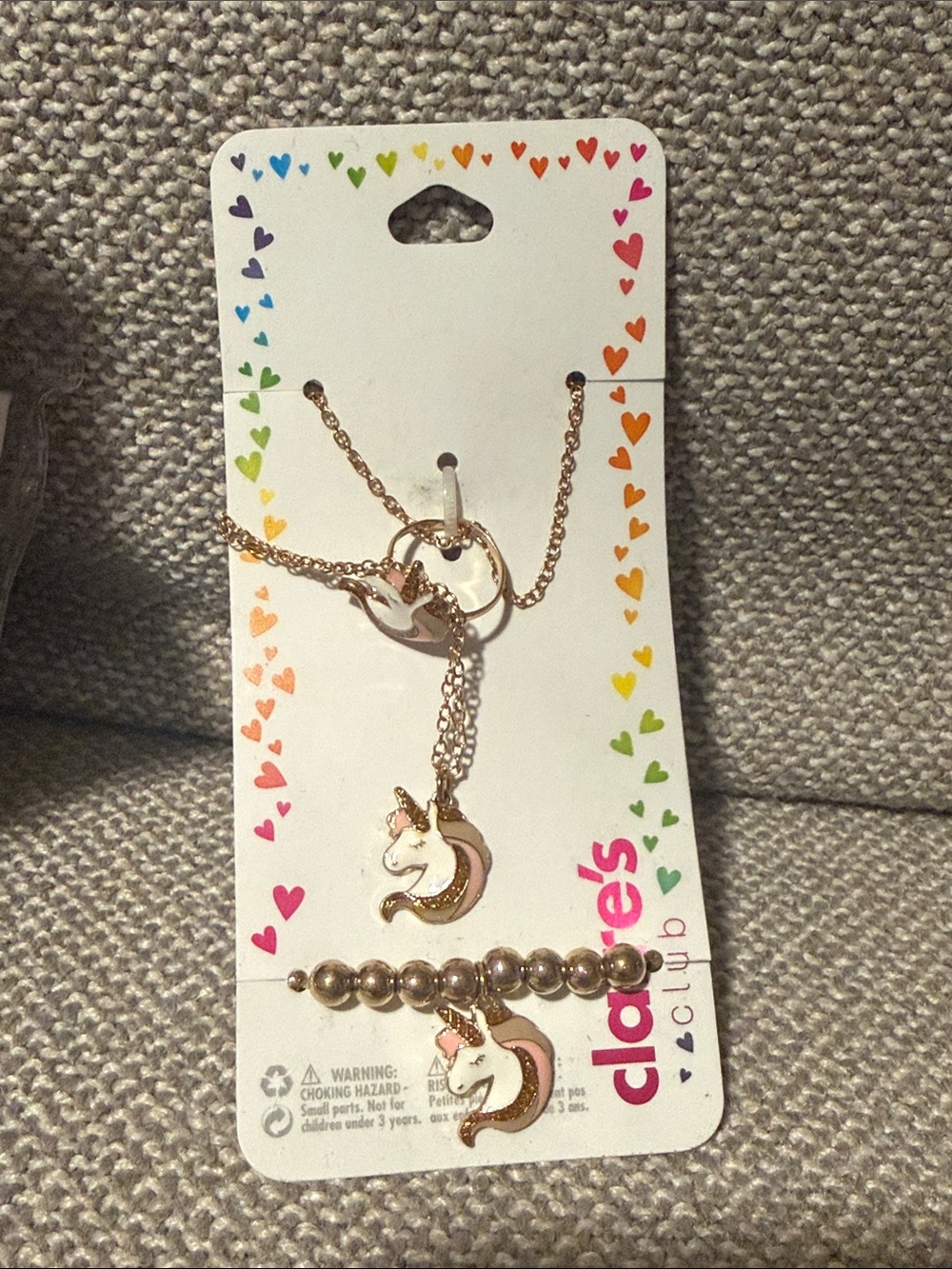 5/$25 Unicorn Set Necklace ring bracelet New